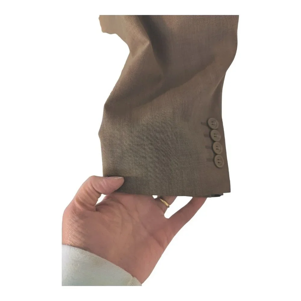 Zandello men's jacket 44R Light Brown brown/Beige Sports Coat Blazer 4 Button